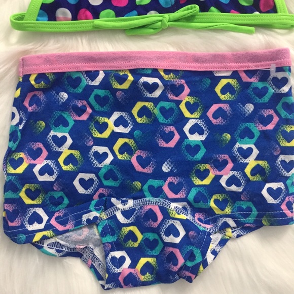 Kids Swimwear Circles Top with Hearts Underwear - Picture 3 of 4